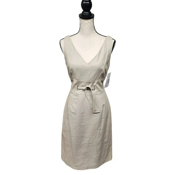 Vintage KS Coll Womens Linen Blend Dress Size 10 Old Money Classic Office - Picture 1 of 11